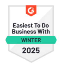 G2 Easiest To Do Business With badge, Winter 2025