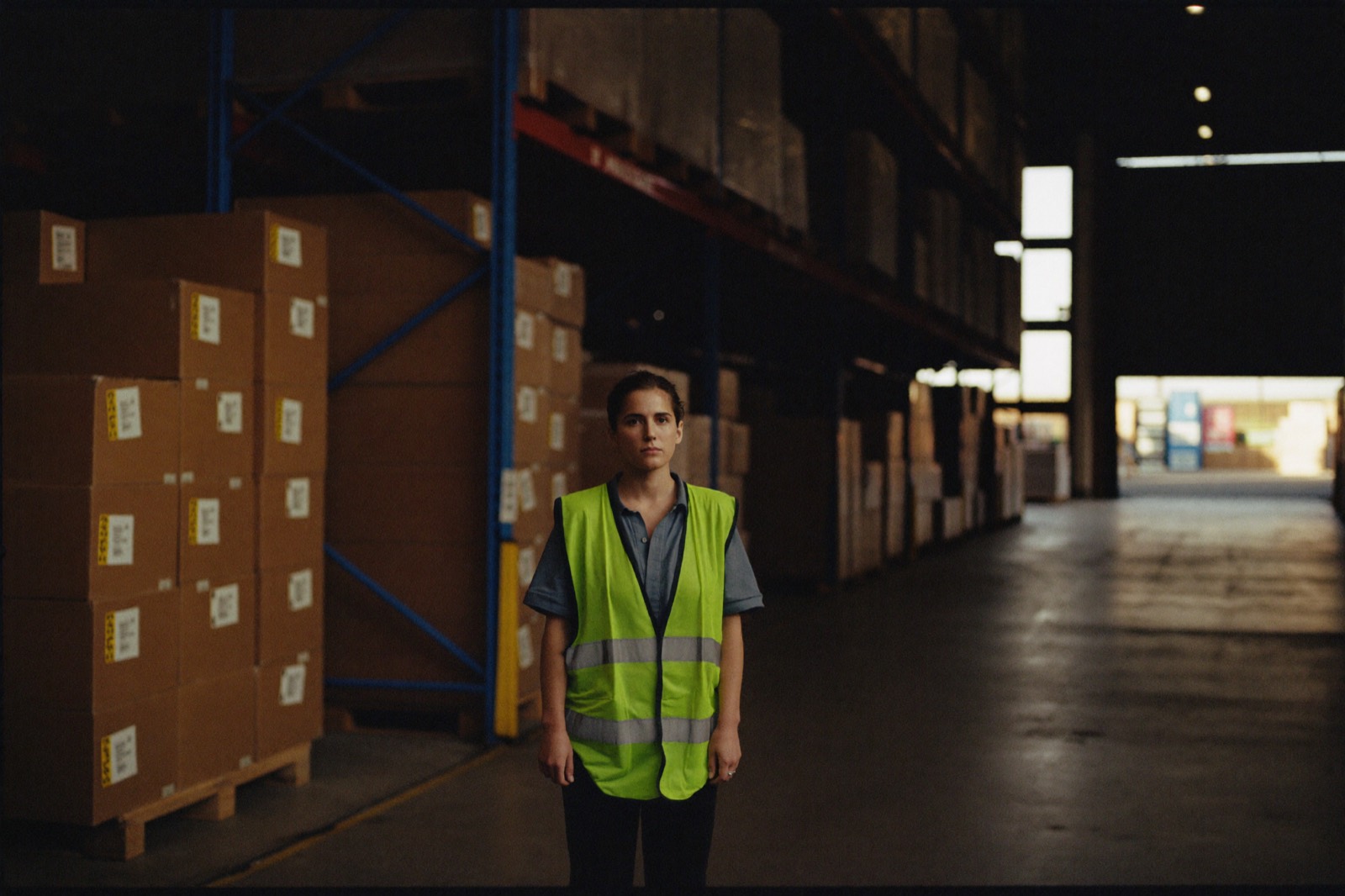 A warehouse and logistics worker at their place of work